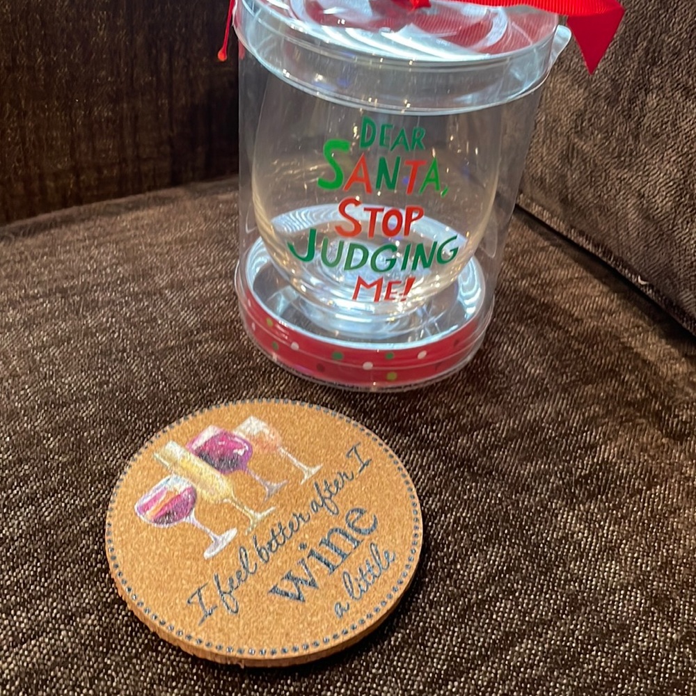 Wine Glass and Coaster NIB
